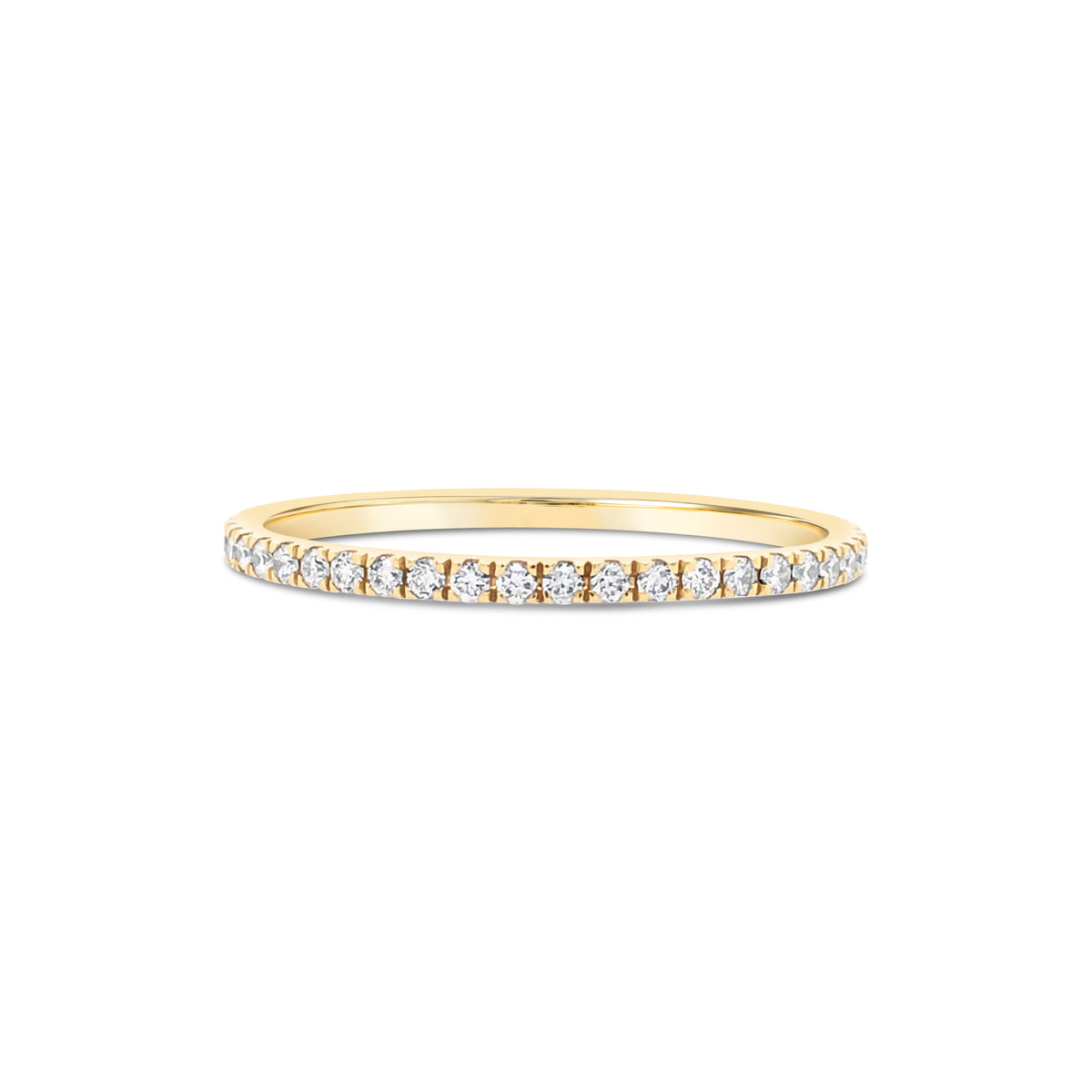 Micro Pave Diamond Band 1.6mm 18K Yellow Gold
