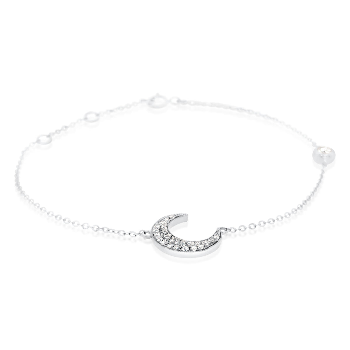 Diamond Pave Moon Bracelet