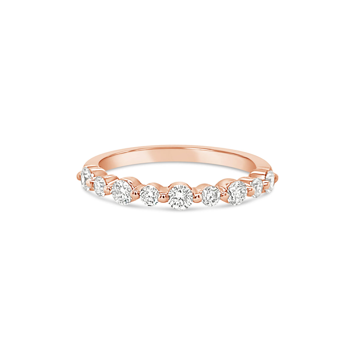 Single Prong Diamond Band in Platinum