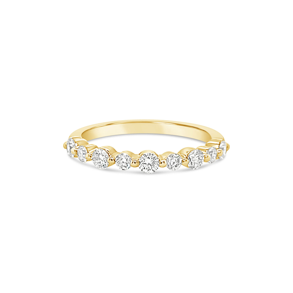 Single Prong Diamond Band in Platinum