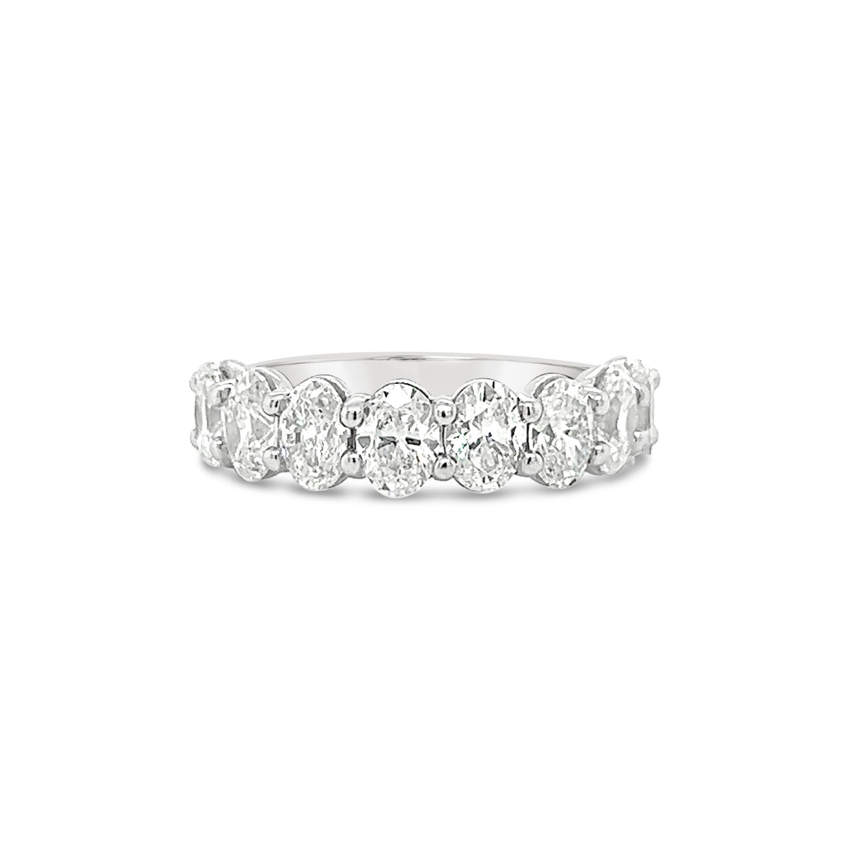 Oval Diamonds Half Eternity Ring In 18k Yellow Gold