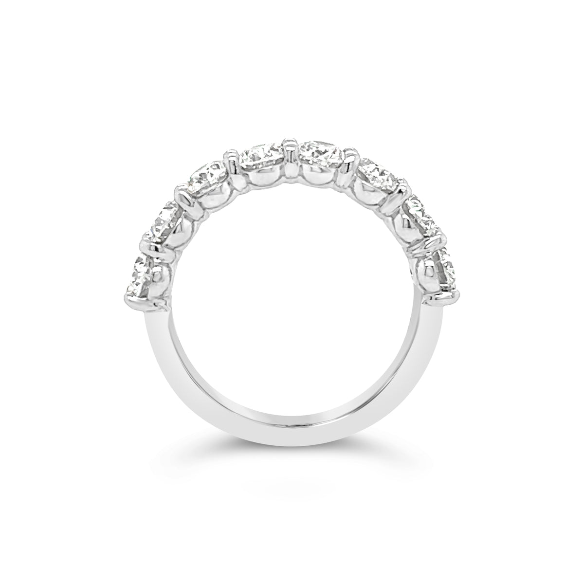 Oval Diamonds Half Eternity Ring In 18k Yellow Gold