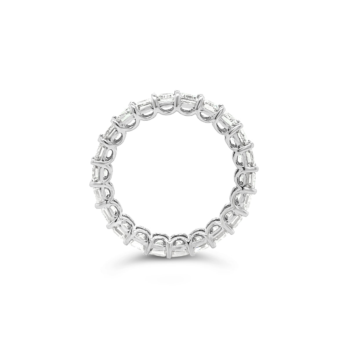 Emerald Diamond Eternity Ring In Platinum
