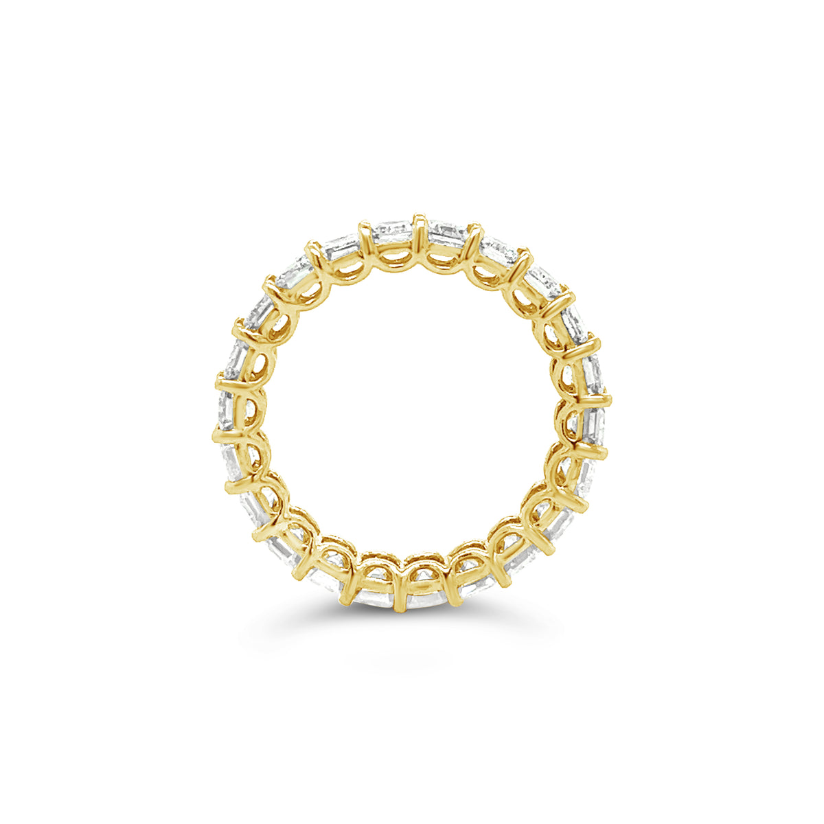 Emerald Diamond Eternity Ring In Platinum