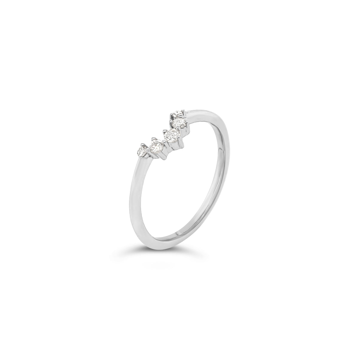 Contour Diamond Band 5 stones in 18k Yellow Gold