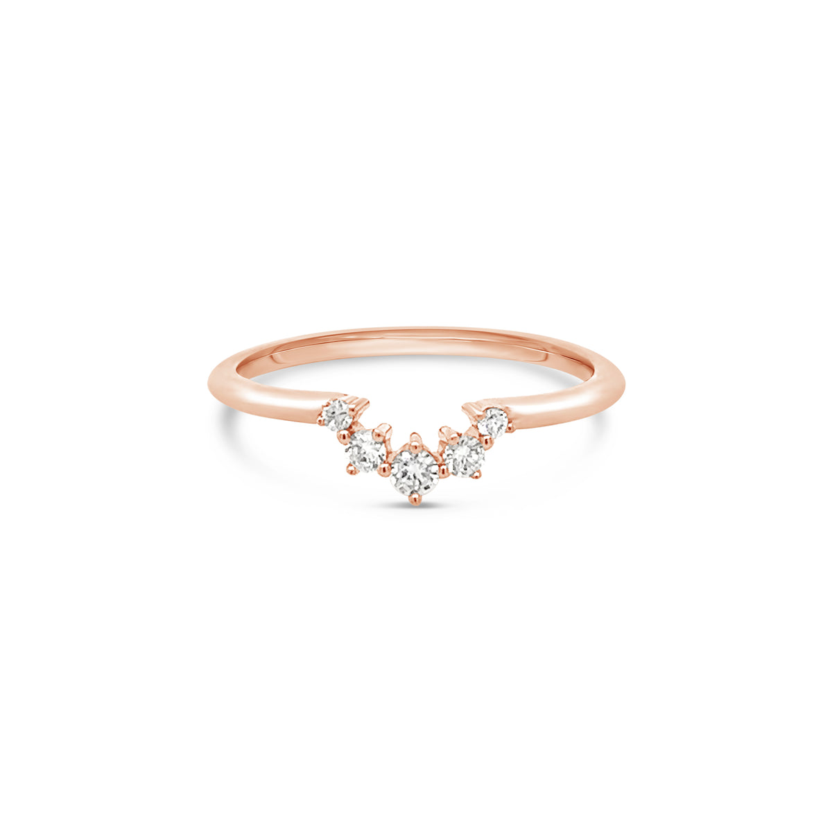 Contour Diamond Band 5 stones in 18k Yellow Gold