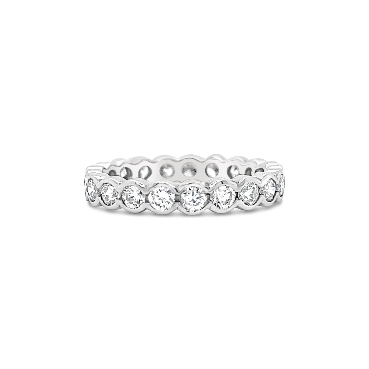 Round Bezel Diamond Full Eternity Ring In Yellow Gold