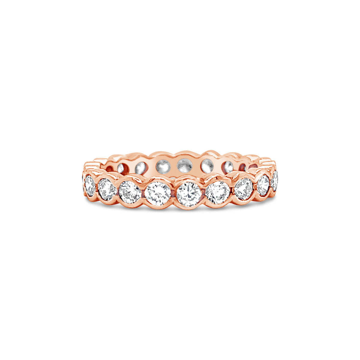 Round Bezel Diamond Full Eternity Ring In Yellow Gold