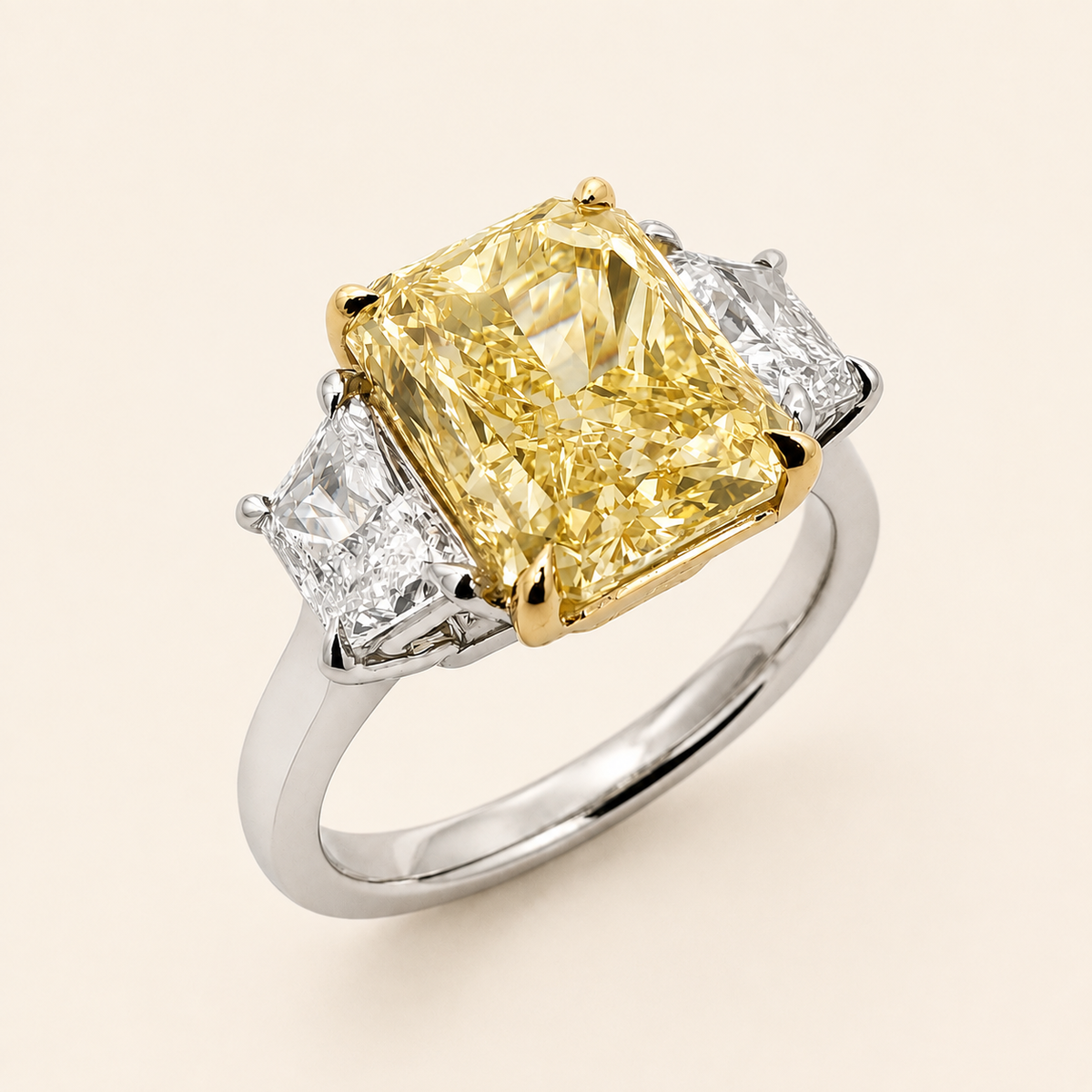 5.06 Radiant Yellow and White Diamond Solène