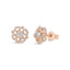 Floral Design Diamond Studs In 18k Rose Gold