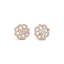 Floral Design Diamond Studs In 18k Rose Gold