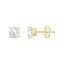 Classic Four Prong Diamond Round Stud In 18k Yellow Gold