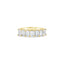 Emerald Diamond Half Eternity Ring In 18k Yellow Gold