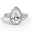 Elara Pear Halo in Platinum
