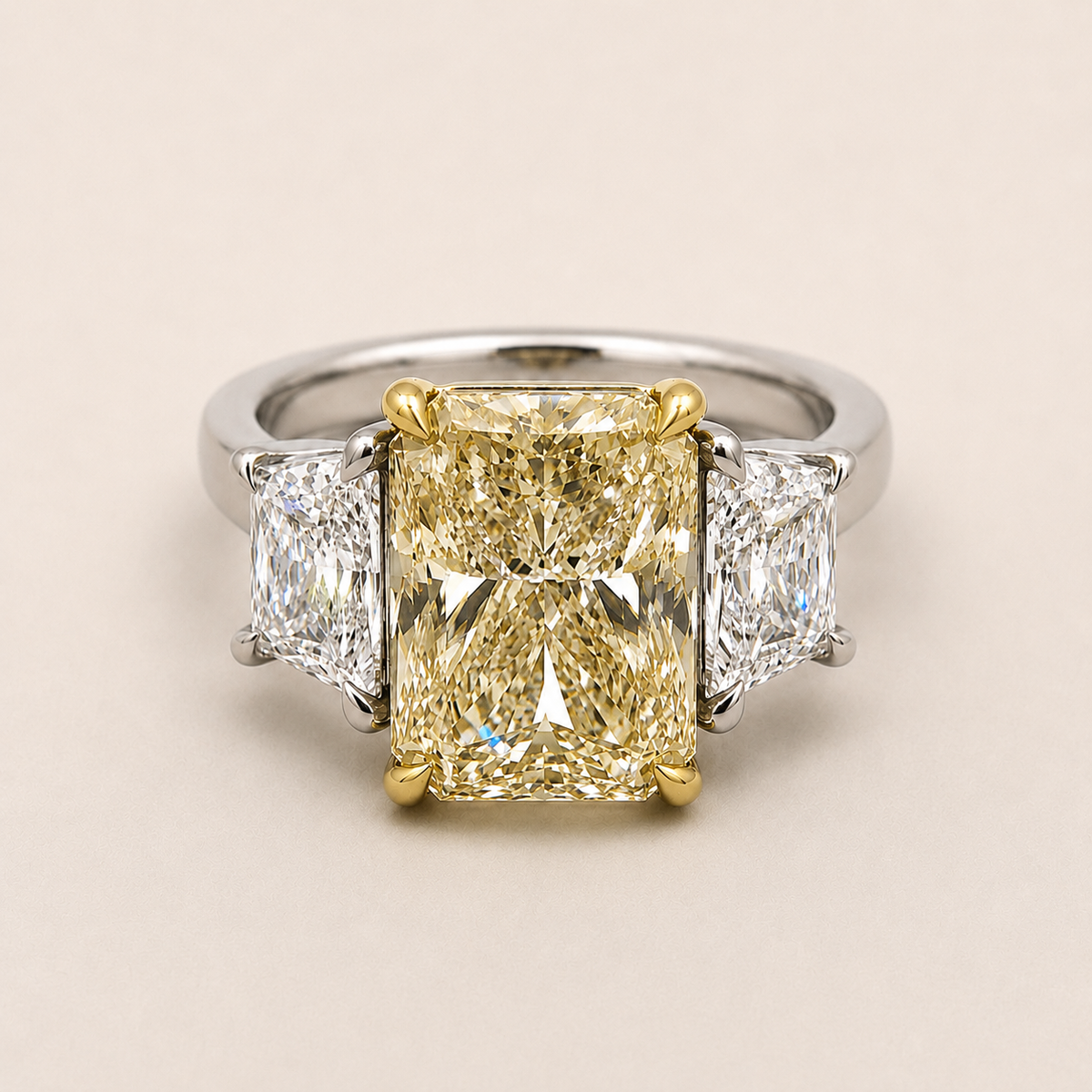 5.06 Radiant Yellow and White Diamond Solène