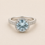 Cathedral | 1.51 Fancy Intense Blue Lab Diamond in Halo and Pave Diamond Band