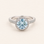 Cathedral | 1.51 Fancy Intense Blue Lab Diamond in Halo and Pave Diamond Band